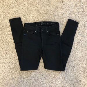 7 For All Mankind high-waisted black skinny jeans